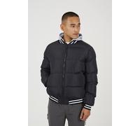Brave Soul Men's Padded Varsity Style Jacket With Detachable Hood in Black | Size: Medium Brave Soul Black M