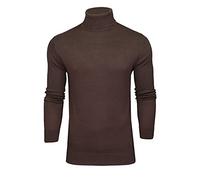 BRAVE SOUL Mens Polo Roll Neck Jumper Hume (Bitter Chocolate) S