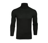 BRAVE SOUL Mens Polo Roll Neck Jumper Hume (Black - 4) S