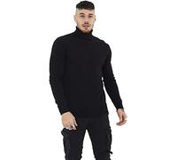 BRAVE SOUL Mens Polo Roll Neck Jumper Hume (Black) S