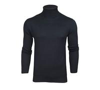 BRAVE SOUL Mens Polo Roll Neck Jumper Hume (Midnight Navy - 4) L