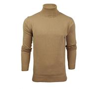 BRAVE SOUL Mens Polo Roll Neck Jumper Hume (Tan/Tan) S