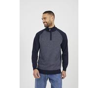Brave Soul Men's Quarter Zip Funnel Neck Jumper in Navy | Size: XL Brave Soul Navy XL