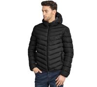 Brave Soul Men's Quilted Padded Hooded Puffer Jacket, Zip Fastening, Lightweight Insulated, Winter Coat, Black Grant, L