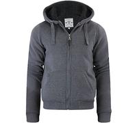 BRAVE SOUL Mens Sherpa Fleece Fur Lined Borg Hoodie Winter Sherpa Hooded Jacket, Dark Grey 2023, XXL