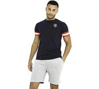 BRAVE SOUL Mens Short Sleeve Cotton Crew Neck T-Shirts, Navy, Drummond,S