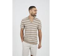 Brave Soul Short Sleeve Knitted Polo Shirt - Stone - Stone - L