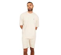 BRAVE SOUL Mens Short Sleeve T-Shirt and Shorts Set 2-Piece Summer Outfit for Everyday Comfort, Beige Colour, Size- L