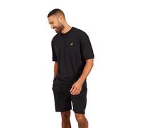 BRAVE SOUL Mens Short Sleeve T-Shirt and Shorts Set 2-Piece Summer Outfit for Everyday Comfort, Black Colour, Size- S