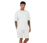 BRAVE SOUL Mens Short Sleeve T-Shirt and Shorts Set 2-Piece Summer Outfit for Everyday Comfort, Blue Colour, Size- M