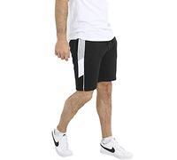 BRAVE SOUL Mens Shorts Knee Length Elasticated Waist Casual Activewear Summer Sweat Shorts for Men UK, Parker Jet Black Colour, Size- L