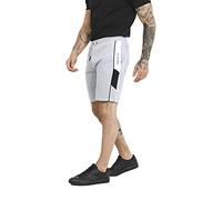 BRAVE SOUL Mens Shorts Knee Length Elasticated Waist Casual Activewear Summer Sweat Shorts for Men UK, Parker Light Grey Mel Colour, Size- M