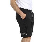 BRAVE SOUL Mens Shorts Knee Length Elasticated Waist Casual Activewear Summer Sweat Shorts for Men UK, Imperial Jet Black Colour, Size- S