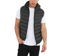 BRAVE SOUL Mens Sleeveless Hooded Gilet Body Warmer Padded Puffer Quilted Jacket Khaki L