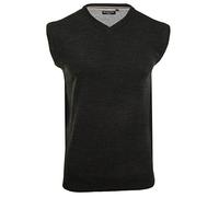 BRAVE SOUL Men's Sleeveless Jumper 'Radiate' Tank Top (Dark Charcoal Marl) S