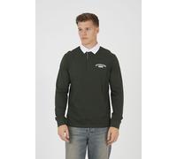 Brave Soul Men's Solid Colour Rugby Shirt in Dark Green | Size: 2XL Brave Soul Dark Green 2XL