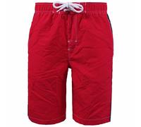 Brave Soul Mens Swim Shorts Mesh Lining Swimwear Plain and Hawaiian Print Swimming Surf Board Short Sports Gym Summer Holiday Beach Surfing Hawaii Printed Trunk Pants Size S-XL Red/Navy