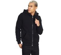BRAVE SOUL Mens Zip-Up Hoodie Sherpa-Lined Ribbed Cuffs and Hem Long Sleeve Fleece Jacket for Men, Black Colour, Size- L