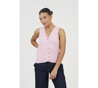 Brave Soul Mossy Yarn V-Neck Knitted Waistcoat In Pink Pink M