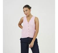 Brave Soul Mossy Yarn V-Neck Knitted Waistcoat - Pink - Pink - M