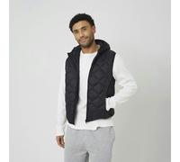 Brave Soul Onion Quilted Hooded Gilet - Black - Black - XL
