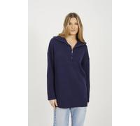Brave Soul Women's Oversized 1/2 Zip Knitted Jumper in Navy | Size: XS Brave Soul Navy XS