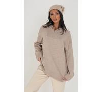 Brave Soul Oversized Womens 1/2 Zip Knitted Jumper - - Size: M