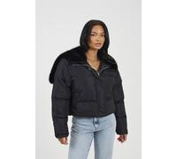 Brave Soul Padded Jacket With Faux Fur Hood In Black Black 8