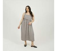 Brave Soul Women's Plus Check Sleeveless Dress With Shirred Back in Burgundy | Size: 24 Brave Soul Burgundy 24