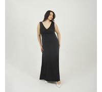 Brave Soul Plus Sleeveless Satin Maxi Dress - Black - Black - 20