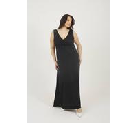 Brave Soul Plus Sleeveless Satin Maxi Dress In Black Black 22