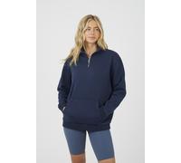 Brave Soul Women's Quarter Zip Funnel Neck Sweatshirt in Navy | Size: Small Brave Soul Navy S