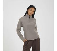 Brave Soul Quarter Zip Polar Fleece Sweatshirt - Brown - Brown - XS