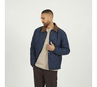 Brave Soul Quilted Coach Jacket with Cord Collar - Navy - Navy - S