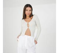 Brave Soul Ribbed Knitted V-Neck Cardigan - Stone - Stone - XL
