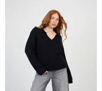 Brave Soul Ribbed Trophy Neck Knitted Jumper - Black - Black - XL