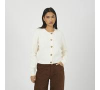 Brave Soul Round Neck Jersey Knit Cardigan - Off White - Off White - L