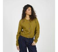 Brave Soul Round Neck Jersey Knit Cardigan - Olive - Olive - XS