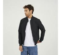 Brave Soul Seersucker Bomber Jacket - Black - Black - S