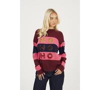 Brave Soul Sequin Slogan Christmas Jumper In Wine Wine S