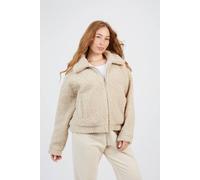 Brave Soul Short Borg Jacket In Stone Stone 8