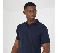 Brave Soul Short Sleeve Jacquard Trim Polo Shirt - Navy - Navy - M