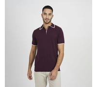 Brave Soul Short Sleeve Knitted Polo Shirt - Maroon - Maroon - S