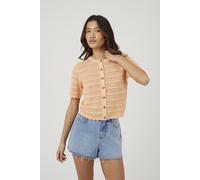 Brave Soul Short Sleeve Stitch Detail Womens Crew Cardigan - - Size: M