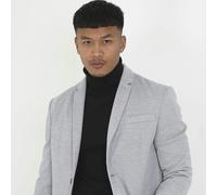 Brave Soul Single Breasted Blazer - Grey - Grey - L