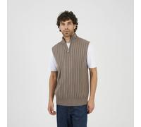 Brave Soul Sleeveless Quarter Zip Jumper - Grey - Grey - M