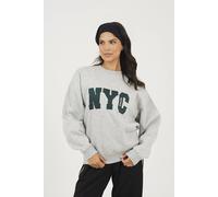 Brave Soul Slogan Crew Neck Sweatshirt In Grey Grey S