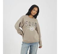 Brave Soul Slogan Crew Neck Sweatshirt - Taupe - Taupe - L