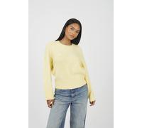 Brave Soul Soft Crew Neck Daisy Embroidery Jumper In Yellow Yellow L
