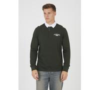 Brave Soul Solid Colour Rugby Shirt - Dark Green - Dark Green - XXL